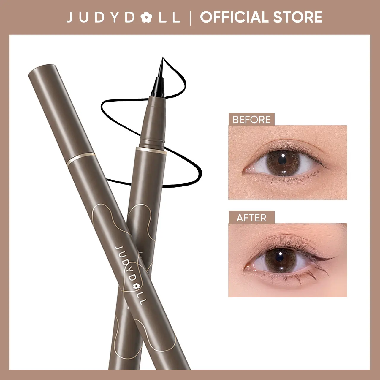 JUDYDOLL Blooming Liquid Eyeliner, Liquid Matte Finish, Long-Lasting Wear, Smooth Texture, Smudge-Resistant, Easy To Remove, For Outer And Inner Eyeliner, High-End Look, Beginner-Friendly, Party, Prom, Refresh Look, Summerwins
