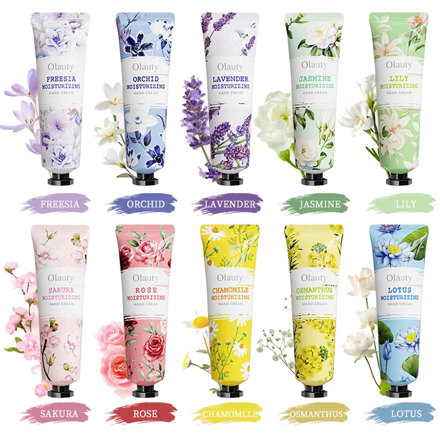 Women's 10 PCS Hand Cream Gift Set - Shea & Glycerin Cosmetic Moisturizer Lotion, Nourishing, Compact & Portable Hand Care Set
