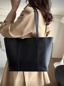 Women's Fashion Versatile Handbag, Perfect for Daily Commuting, Stylish and Practical Casual Shoulder Bag, Ideal for Work and Everyday Use, Pu Tote Satchel