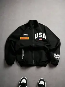 1 Piece Men's Fashion Outdoor Jacket, Stylish Sports Trendy Design, Eco-Friendly Breathable Fabric, Windproof & Moisture-Wicking, Daily Commuting & Sports Enthusiasts, Athlete Jackets, Sporty Breathable Outerwear