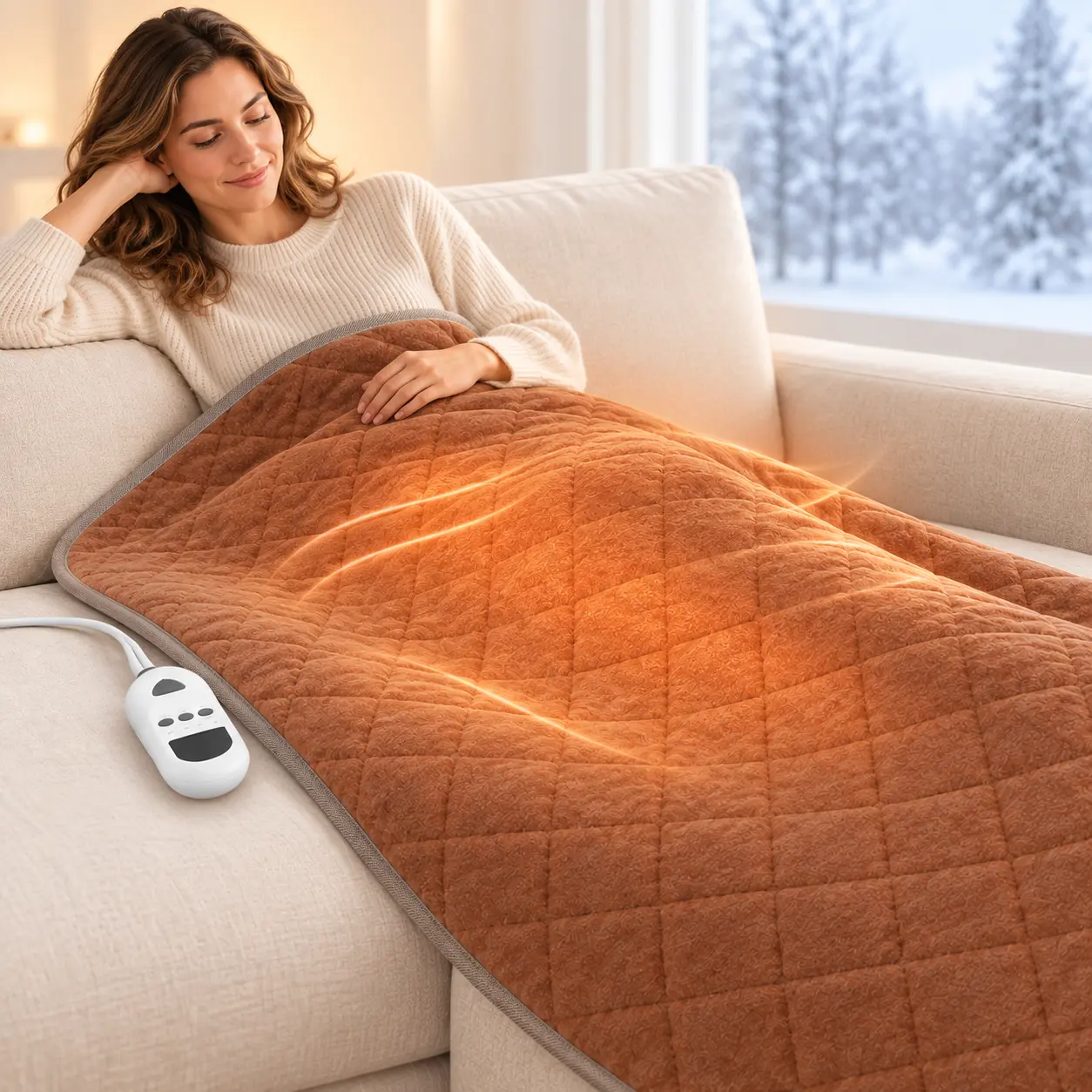 Large Electric Heating Pad for Bed and Sofa, 63 x 31.5 in Full Body Heated Mat with 9 Heat Levels, 1/2/4/6 Hour Timer, Machine Washable and Overheat Protection