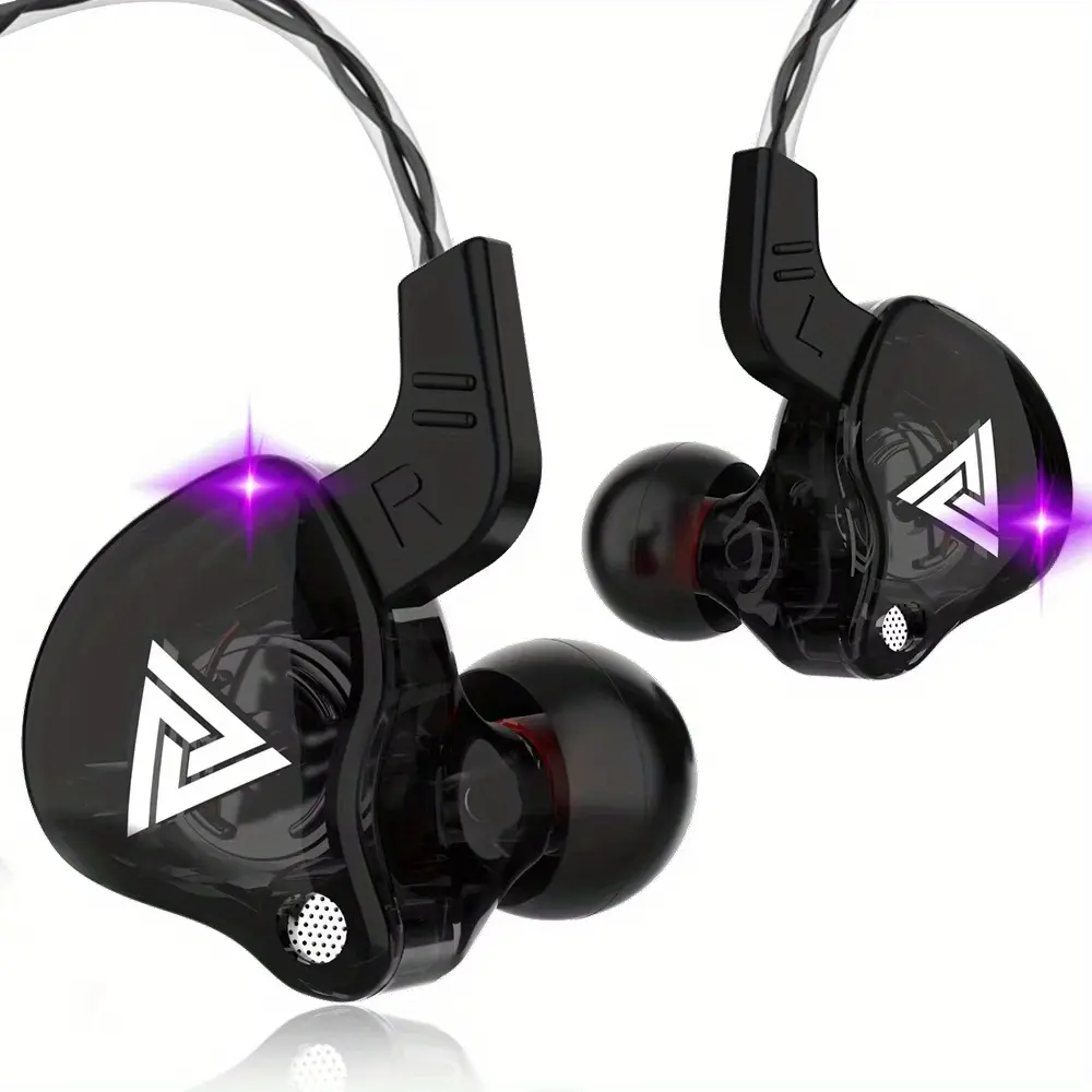 QKZ AK6 Copper Driver HiFi Wired Earphone 3.5MM Race Sport Headphone Bass Stereo Headset Music Earbuds In Ear With Mic,gifts for men,christmas gifts，gaming earbuds