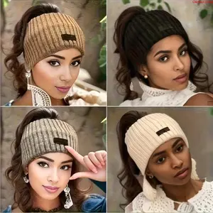 4pcs Women's Soft Stretchy  Winter Ear Warmers with Comfort Fit Solid Color Hair Accessories for Cold Weather Stylish Cozy Hairbands for Everyday & Formal Wear - Cornrow Wedding headband