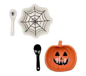 10 Strawberry Street Pumpkin & Web Dip ServingSet