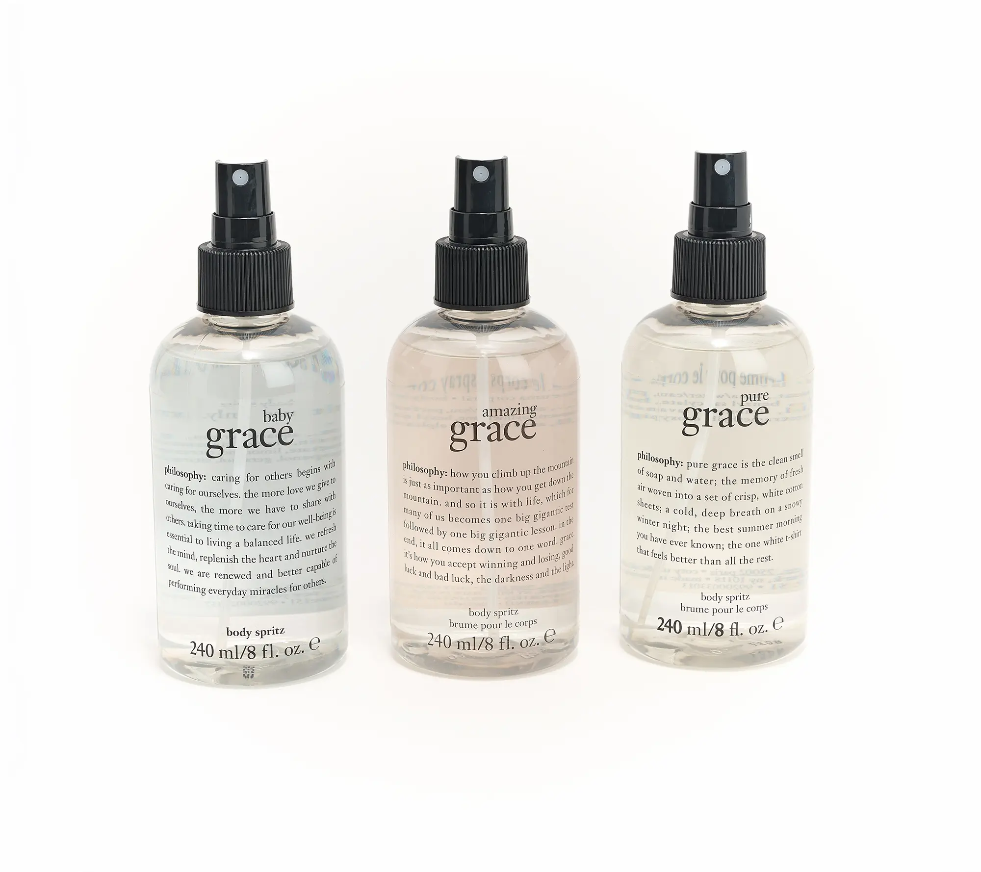 philosophy a collection of grace body spritz 8oz trio