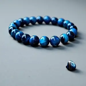 Blue Tiger’s Eye Bracelet for Men & Women 8mm Natural Stone Protection Handcrafted Healing Crystal Jewelry for Balance Focus & Energy Stretch Beaded Bracelet
