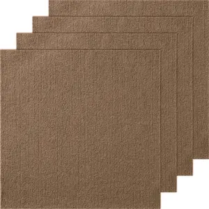 fathersdaygift VEVOR Carpet Tiles Peel and Stick, 18x 18 Squares Self Adhesive Carpet Floor Tile, Soft Padded Carpet Tiles, Easy Install DIY for Bedroom Living Room Indoor Outdoor (10 Tiles, Dark Brown)
