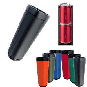 Tactical Reload Can Cozie - Double Stacked 12oz 3D Printed Dual Drink Holder - Quick Swap Top Load No Dent Protection Sleeve for Beer Soda Tailgating Camping BBQ Festivals Parties Groomsmen Gift Outdoor Gear Accessory - Durable Lightweight - Made in USA