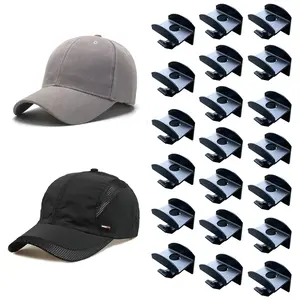 Adhesive Hat Hooks for Wall (20-Pack) No Drilling Caps Holder Organizer Minimalist Hat Rack Design Wall Mounted Hat Rack for Men Trucker Hat, Fitted Hat, Golf Hat