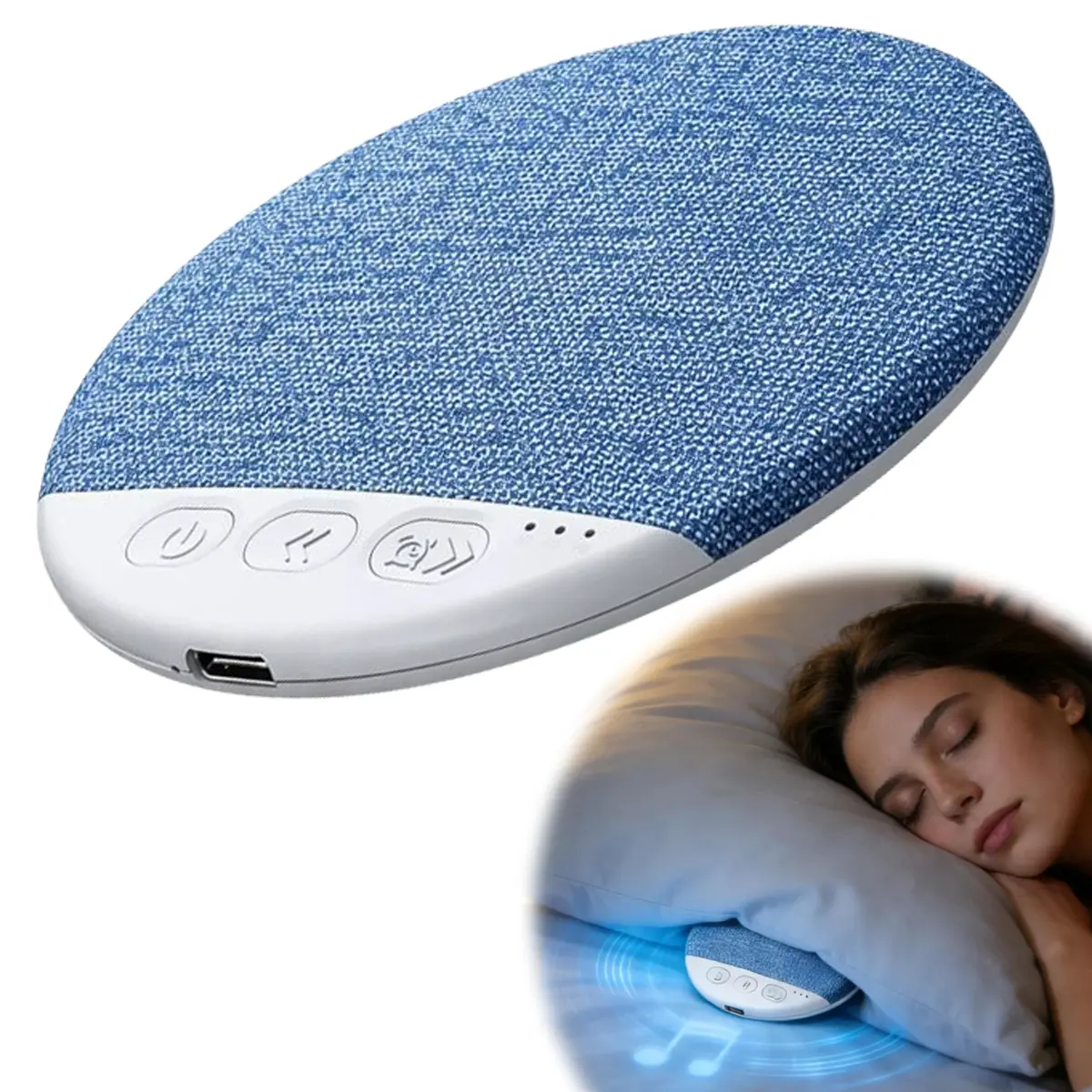 Ultra-Thin Bluetooth Pillow Wireless Speaker - 1 cm Thick, Bluetooth 6.0, White Noise, USB Type-C Rechargeable, Timer, Multifunctional Wireless Speaker, Fall Asleep Without Disturbing Anyone, Headphone-Free Deep Sleep Home Supply for Bedtime Music