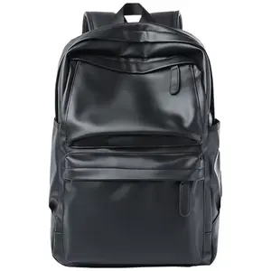 Stylish Long-Lasting PVC Leather Men's Backpack, Modern Casual 15.6 Inch Laptop Bag, Tear-Resistant Spacious Business Rucksack Perfect For Office Commute Travel Campus And Everyday Outdoor Activities