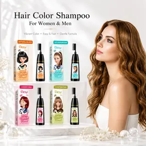 Home Use Integrated Comb Semi-Permanent Hair Dye Cream - Plant Essence, Mild, No Damage, Long-Lasting Fade-Resistant, Ash Brown & Ash Blonde Highlights Color Fixation