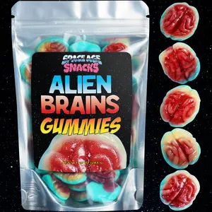 Alien Gummy Brains - 10 Ounces of Gummy Halloween Candy