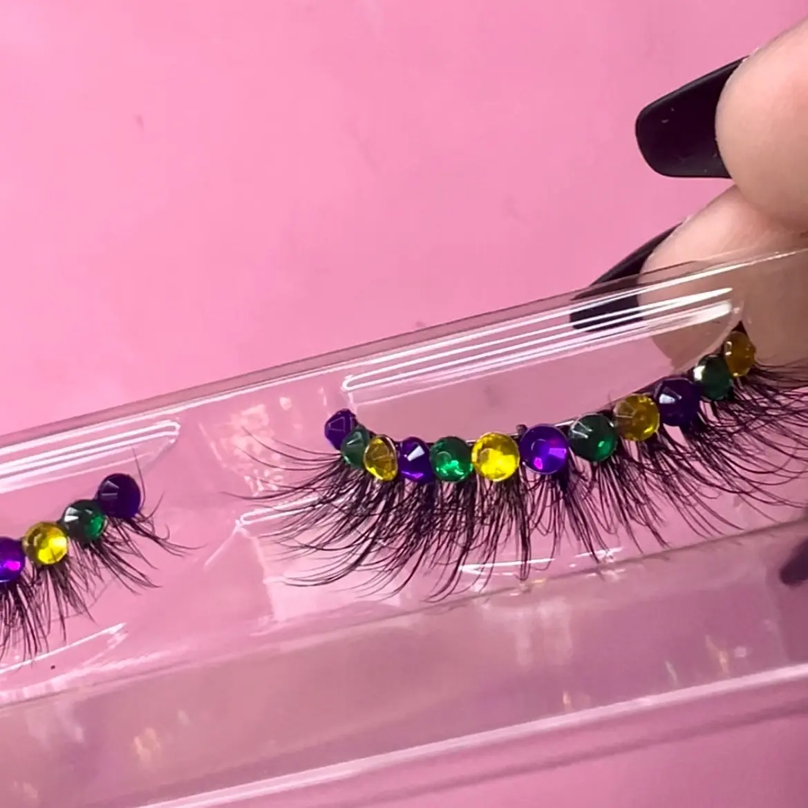 Mardi Gras Rhinestone Strip Lash