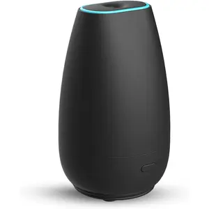 Car Diffuser for Essential Oils, Small Portable Car Essential Oil Diffuser with Built-in USB Cable, Mini Aromatherapy Air Scent Humidifier Diffuser for Travel/Office/Home (Elegant Black) long lasting car air freshener
