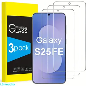 3-Pack Samsung Galaxy S25 FE Tempered Glass Screen Protector, Compatible with Fingerprint Recognition, High Definition, 6.7inch Anti-Scratch Protection, Anti-Scratch Coating, Durable Protective Tempered Glass Accessories