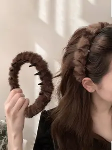 2pcs Leopard Print Hair Bands Soft Smooth Elegant Women's Headbands Anti-Slip Teeth Design Facial Cleansing Skincare Fashion Accessories