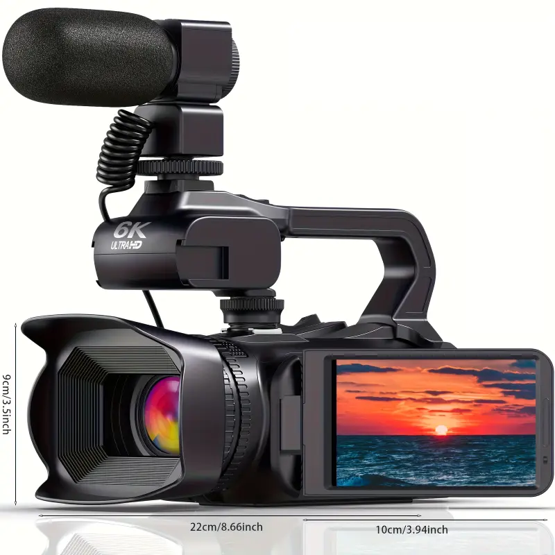 vlog Camera 6K 64MP Camera, 18x Digital Zoom Infrared Night Vision Vlog,4.0-inch Touch Screen Digital Camera With WiFi, Microphone, 64G SD Card, Remote Control, Charger, Video Recording, Professional Shooting,Lightweight Design  Automatic Photographic Kit