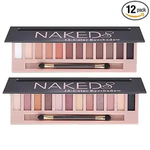 2 Pack Makeup Colors Eyeshadow Palette Natural Nude Matte Shimmer Glitter Pigment Eye Shadow Pallete Set Waterproof Smokey Professional Beauty Makeup Kit