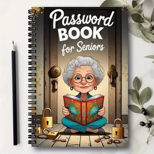 Funny Password Book with Alphabetized Index, Large Print Password Tracker Logbook, Secure Password Keeper for Website Logins, Usernames & Internet Accounts, Spiral Notebook Journal