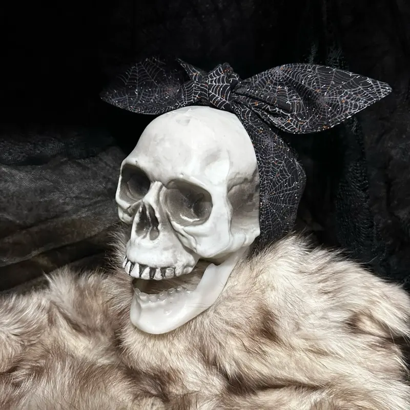 Black Spider Web Design Pinup Style Headband - Unique Design for Special Occasions