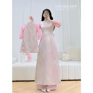 Blush Floral Blossom Mother Daughter Matching Áo Dài | Family Áo Dài Set M5