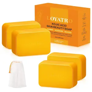 LOYATRO Kojic Acid Turmeric Soap Bar Dark Spots for Face & Body, Deep Cleansing, Gentle Soap Sensitive Skin Formula, All Skin Types