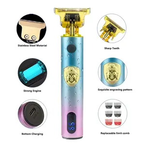 Bronze Cordless Pet Hair Trimmer USB Rechargeable Stainless Steel Blade Professional Pet Grooming Clipper for Home Use