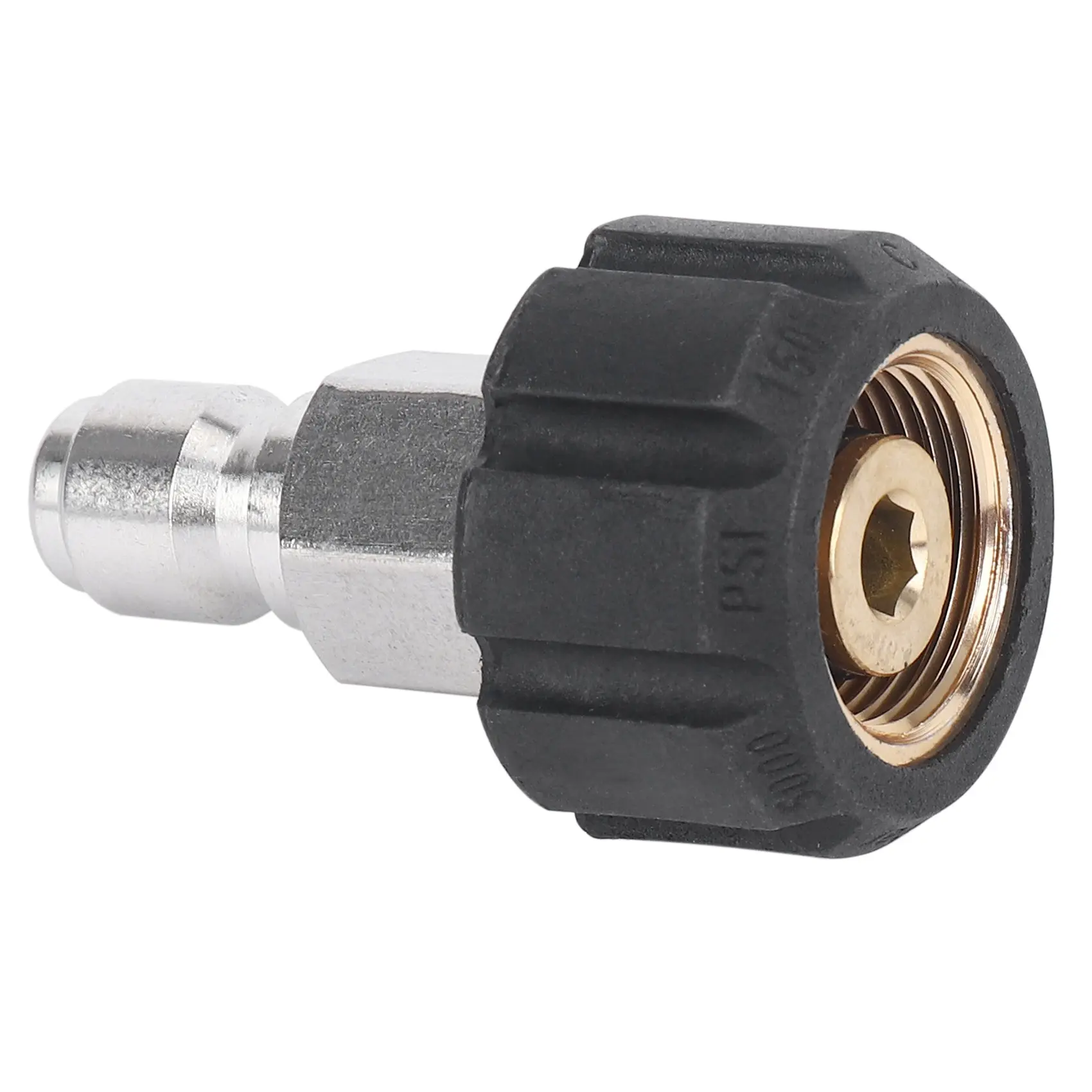 Twist Connect M22 Thread-On 14mm x 3/8 Inch Quick Disconnect Plug - Copper Hose Gun B Fitting Coupler Nipple, 5000 PSI, 1 Connector, Provides Secure and Quick Fittings, Pressure Washing Accessory, TWIS281