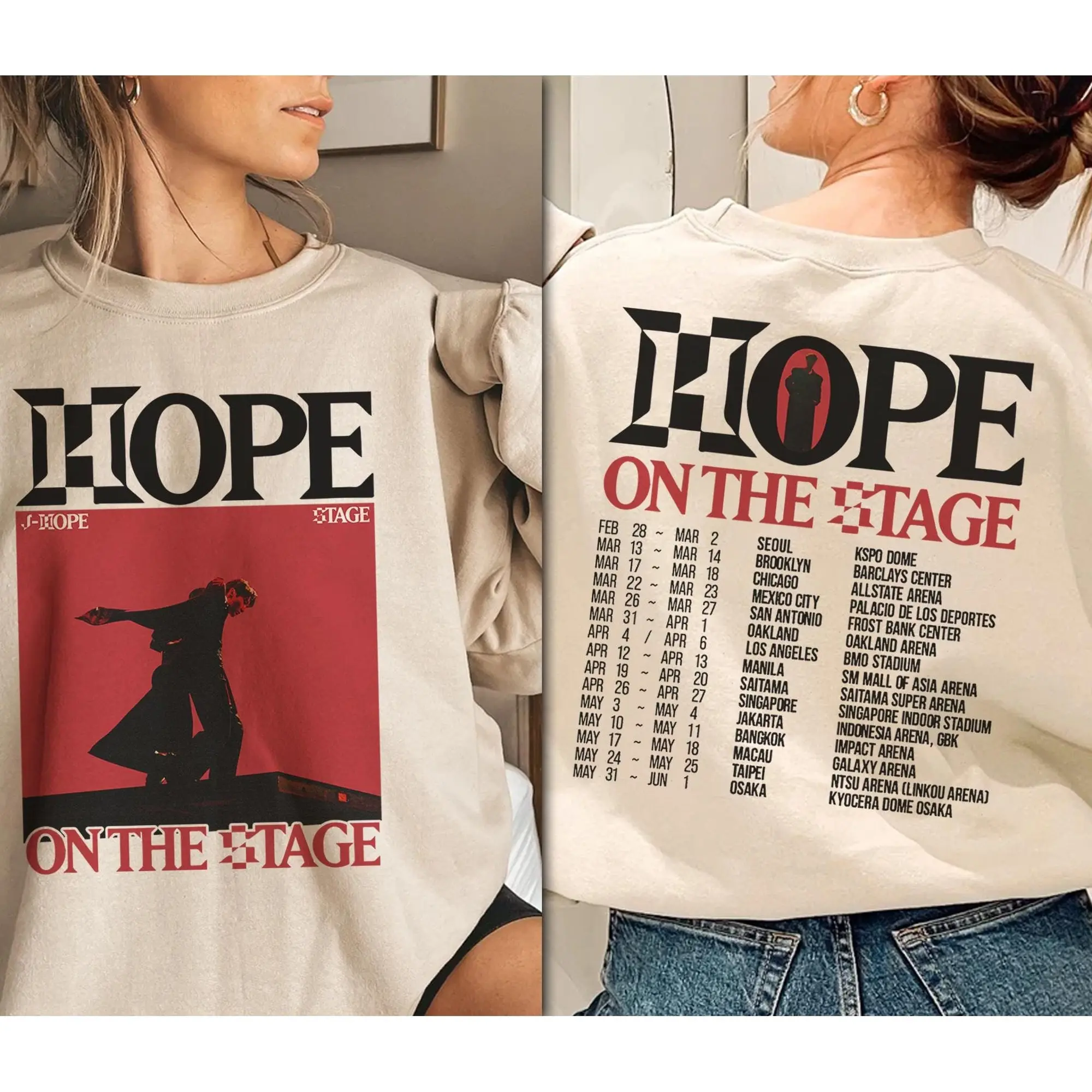 Hope On The Stage World Tour Sweatshirt  J-Hope Fan Shirt  Bangtan Hobi Tour Shirt  Hoseok Shirt  Army Kpop Shirt  Jhope Tour Concert Shirt