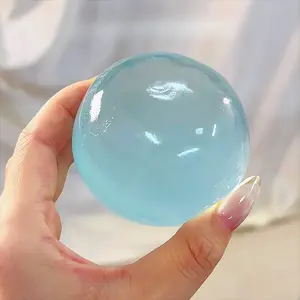 Blue Maltose Squishy Toy, Cute Mochi Anti-Stress Fidget, Soft Simulated Blue Transparent Ball, Quick-Rebound Decompression Stress-Relief Toy, Soft Squishy Sensory