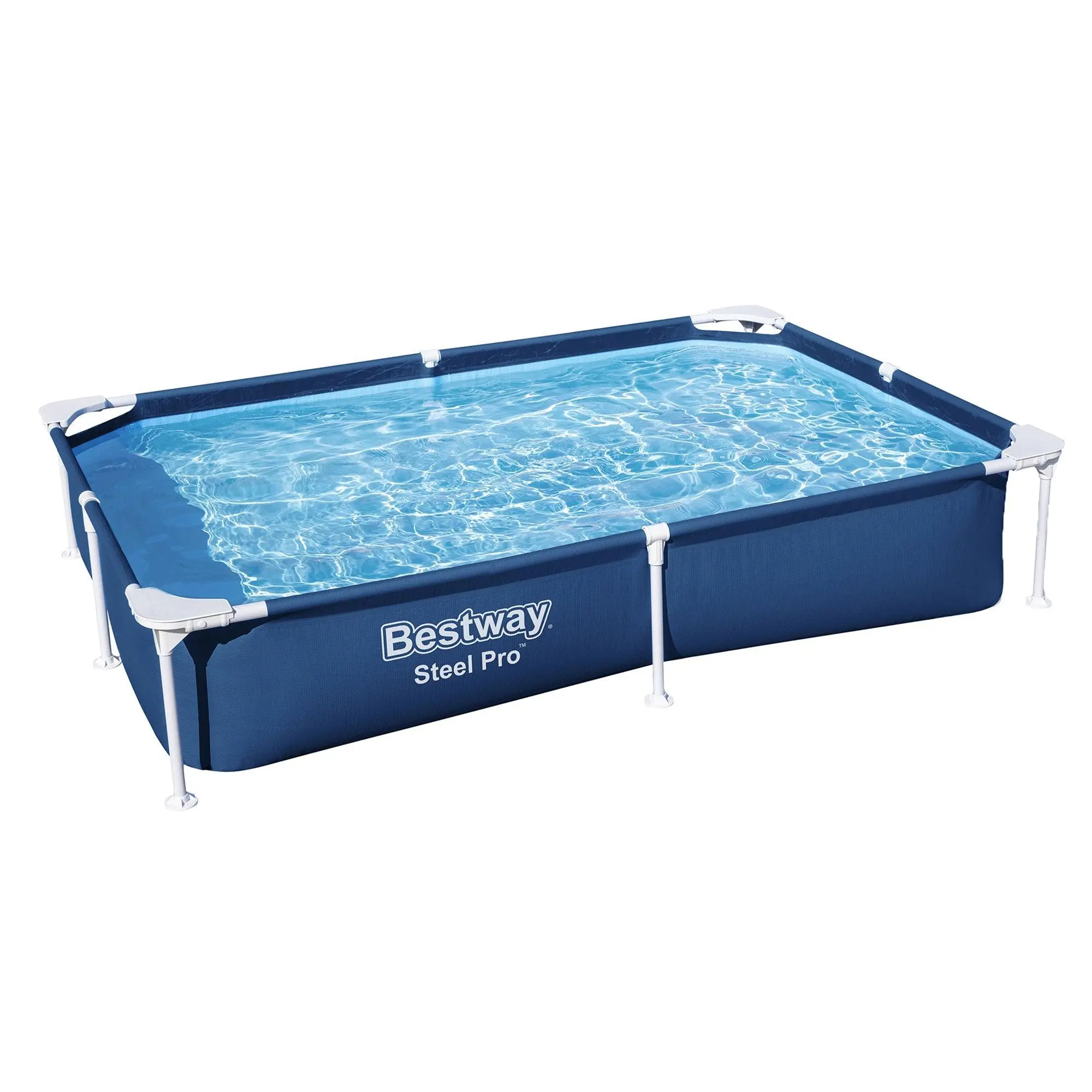 Bestway Steel Pro 87" x 59" x 17" Rectangular Above Ground Outdoor Swimming Pool Bestway Steel Pro 87" x 59" x 17" Rectangular Above Ground Outdoor Swimming Pool