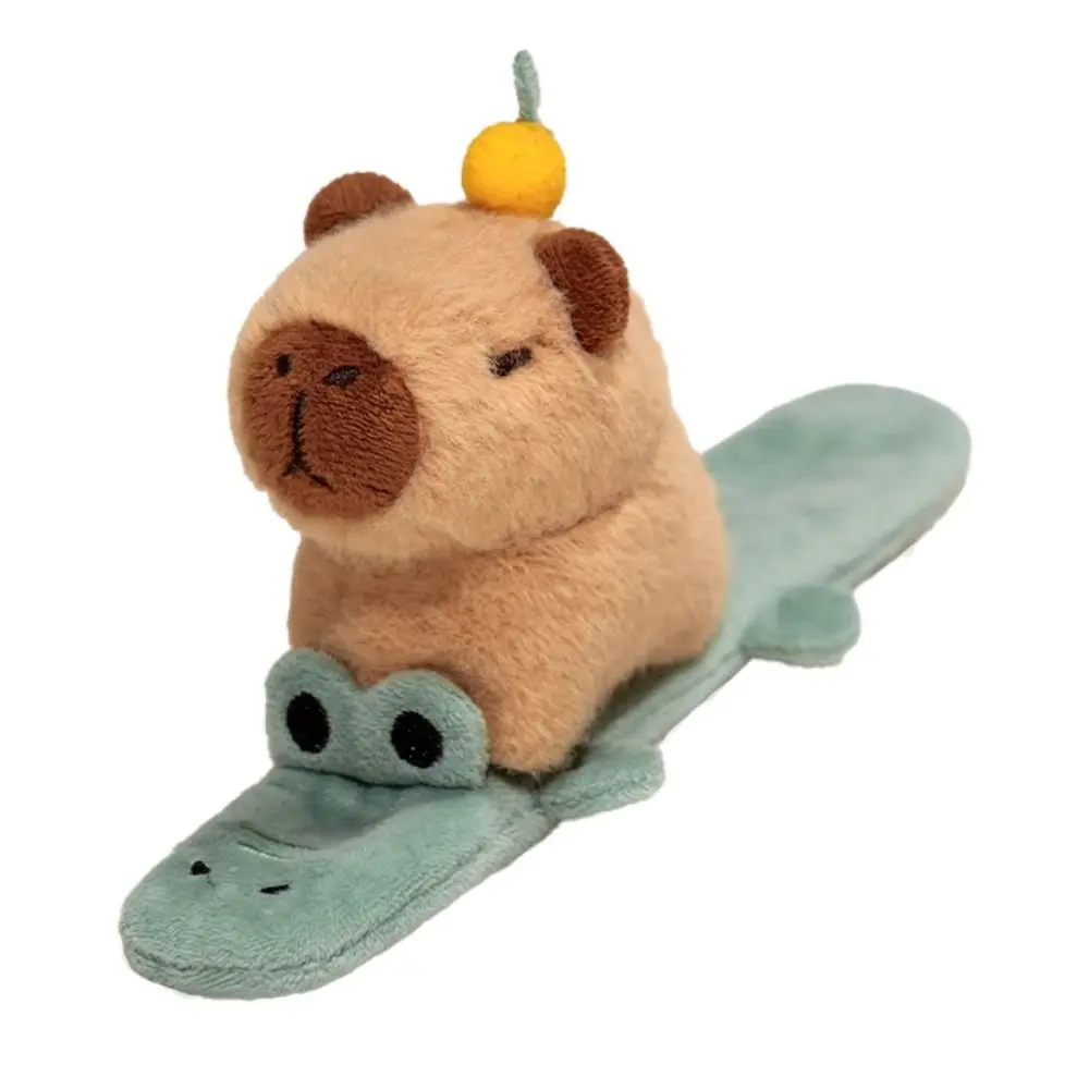 Plush Animal Slap Snap Wrap Wristband - Capybara, Dog, Cat Designs - PP Cotton Stuffed Kids Toy, Creative Funny Gift