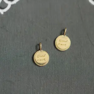 Sterling Silver 925 Lucky Coin Necklace 14K Gold Plated Tarnish Resistant Good Luck Charm Pendant Chunky Gold Dainty Layering Chain Jewelry Gift for Women Men Birthday Christmas Present