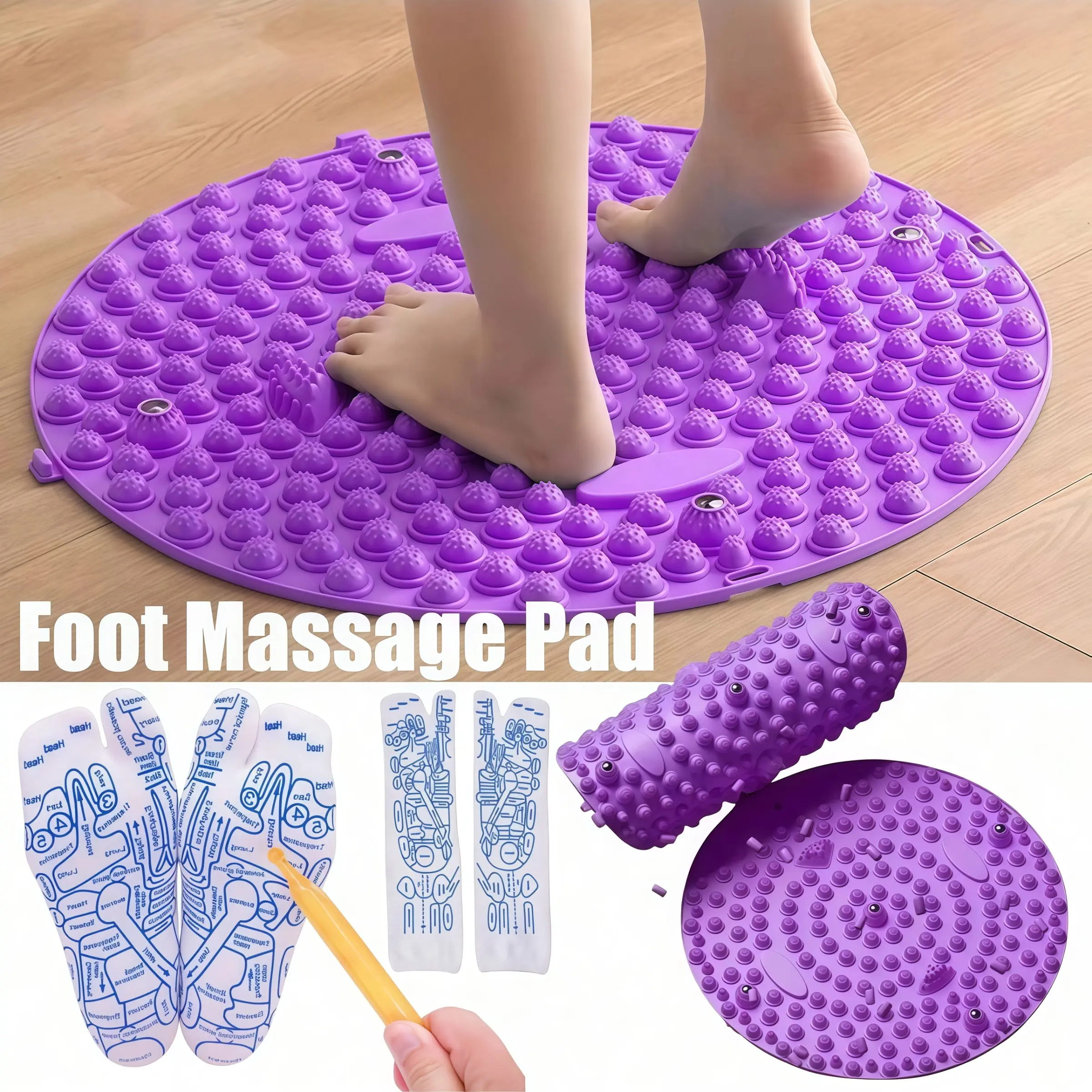 1pc Fingerpressure Walk Pressure Board Foot Massage Pad Foot Yoga Acupressure Mat Accessories, Foot Relaxation, Acupressure Reflexology Socks For Women And Men, Five Toe Separate Socks, Party Gifts, Body Care, Relaxation Aid, Acupressure Tool, Massagers