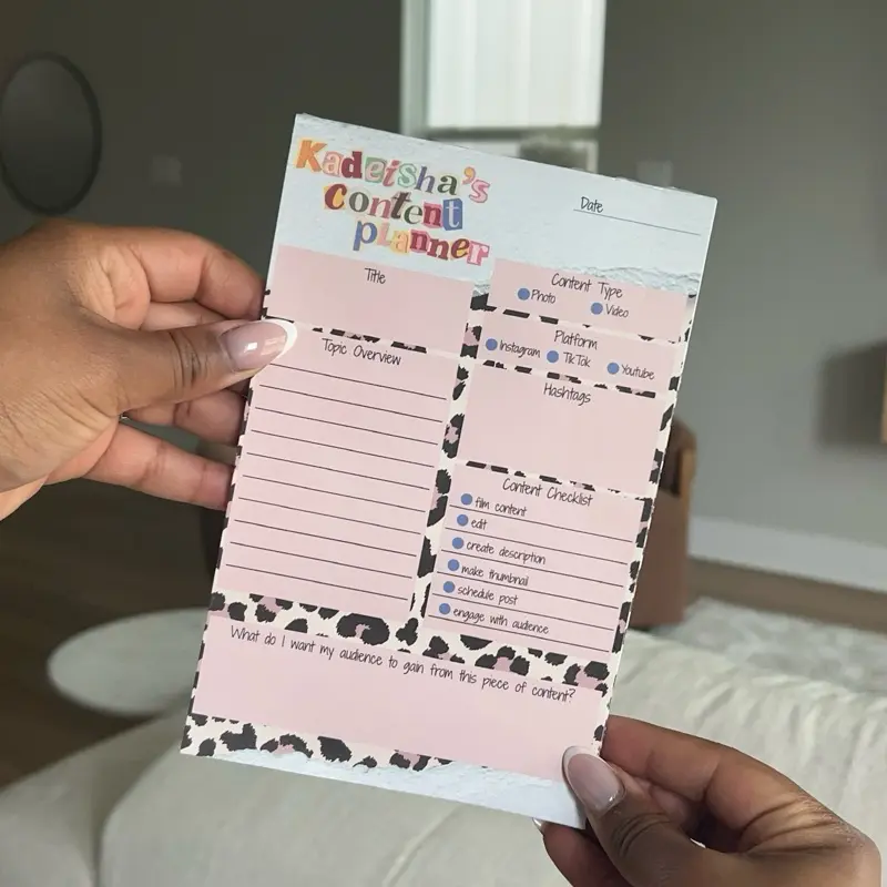 Personalized Pink Leopard Content Planner For Content Creators and Entrepreneurs