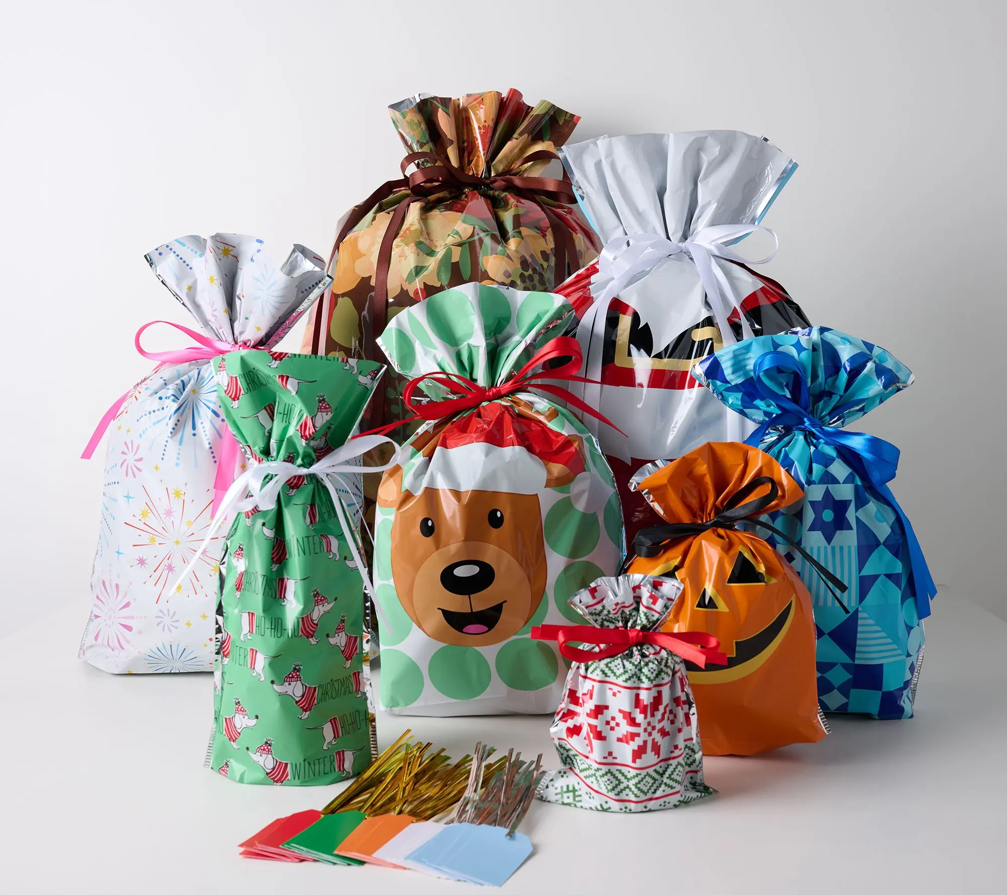 Kringle Express 100-Piece All Season's Gift Bags & Tags Set