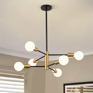 Branch Design Ceiling Light, Modern Iron Chandelier, Hard Wired Pendant Light without Bulb for Living Room, Dining Room, Bedroom, Study, Office