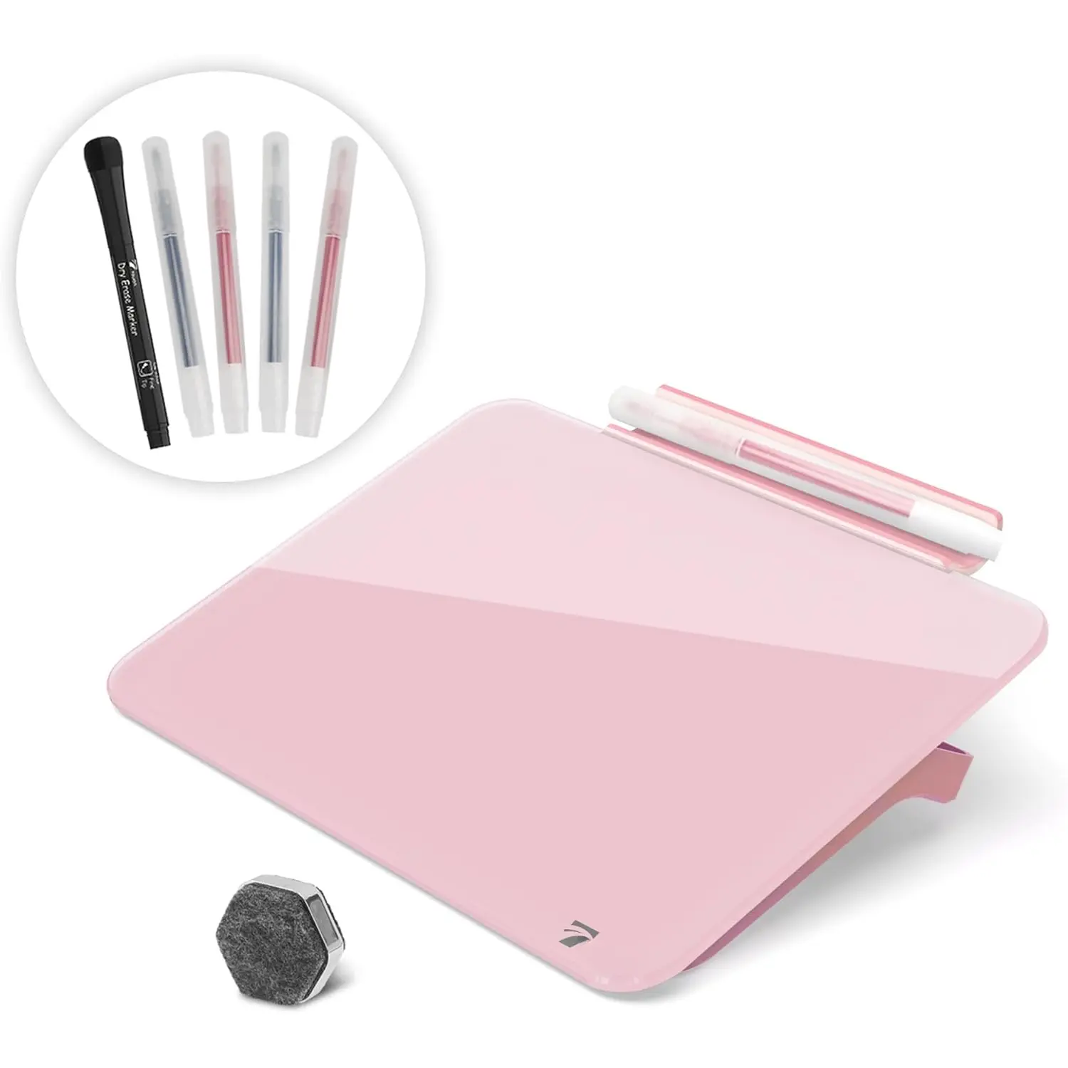 8x6 In Pure Glass Mini Desktop Whiteboard - Small Sloped Slick Surface, Dry Erase, Stenography Artifact with Good Weight for Office Use, Enhances Better Writing Experience for Colleagues & Friends