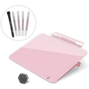 Mini Desktop Pure Glass Whiteboard, Small Slope Slick Desk Whiteboard Glass, Desk White Board, Desktop White Board Dry Erase, Stenography Artifact for Office  Schooling Decor, 8x6 Inches