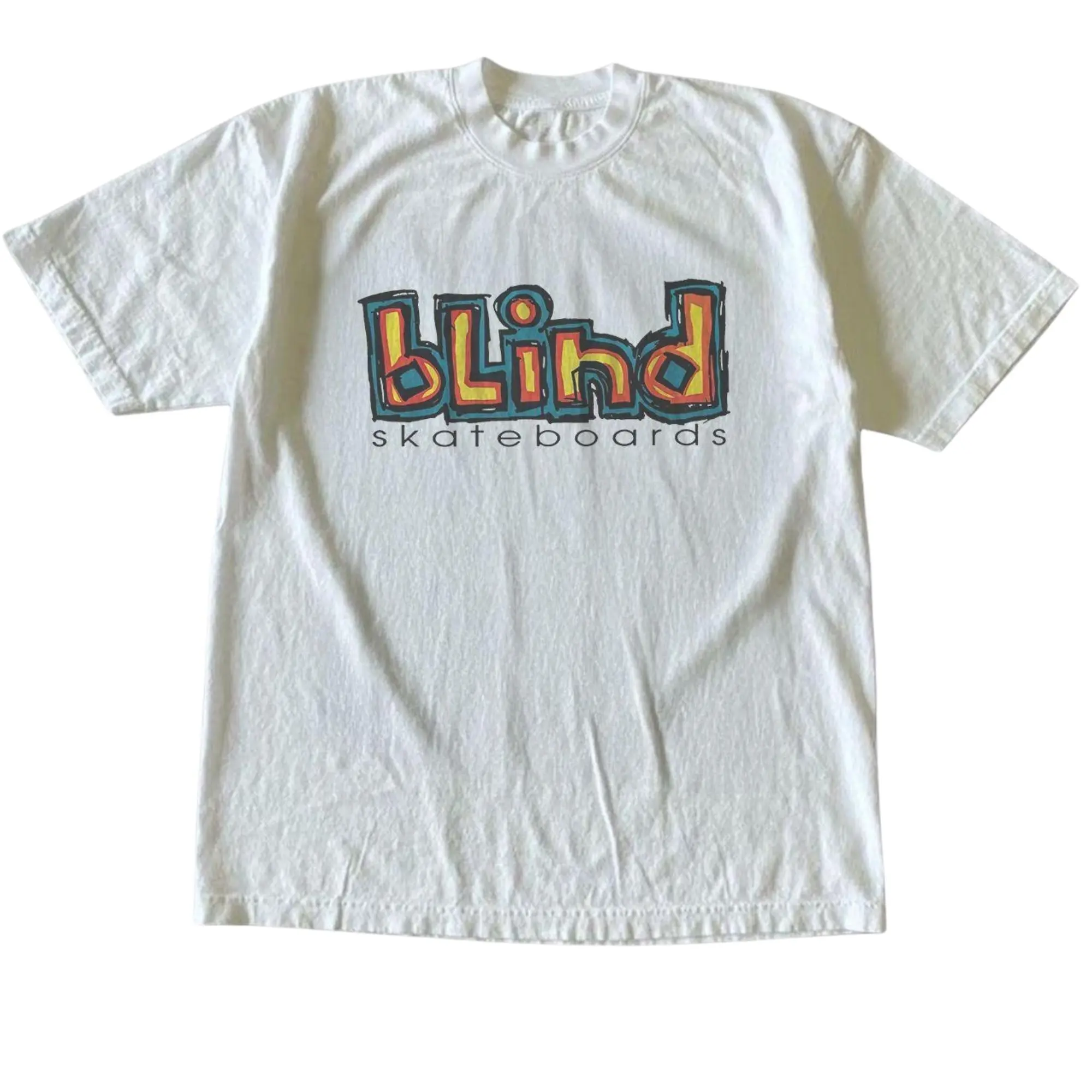 Skateboards Vintage Graphic T-Shirt, Classic 90s Block Letter Logo Graphic With Thin Clean Font Subtext On White Background, Unisex Streetwear Tee For Skate Fans, 90s Nostalgia Outfit
