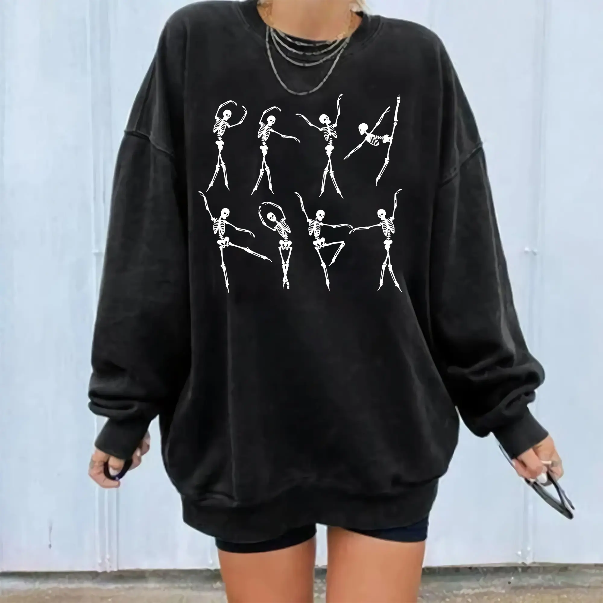 Halloween Skeleton Ballet Dance Sweatshirt, Ballet Dancing Skeletons, Dancer Skeleton, Ballet Dancer Shirt, Gift for Dancer- Ballet Shirt, Fall Sweatshirt