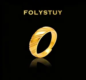 【Meteor Shower Ring】【FOLYSTUY YNZ01】Fashion Trends for Women or Men Gold-toned Textured Design