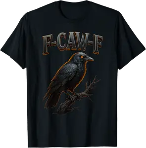 Raven Tee F-CAW-F Crow Gothic Bird Dark T-Shirt - Zamayraceles Shop 71B0FN9N2G9H