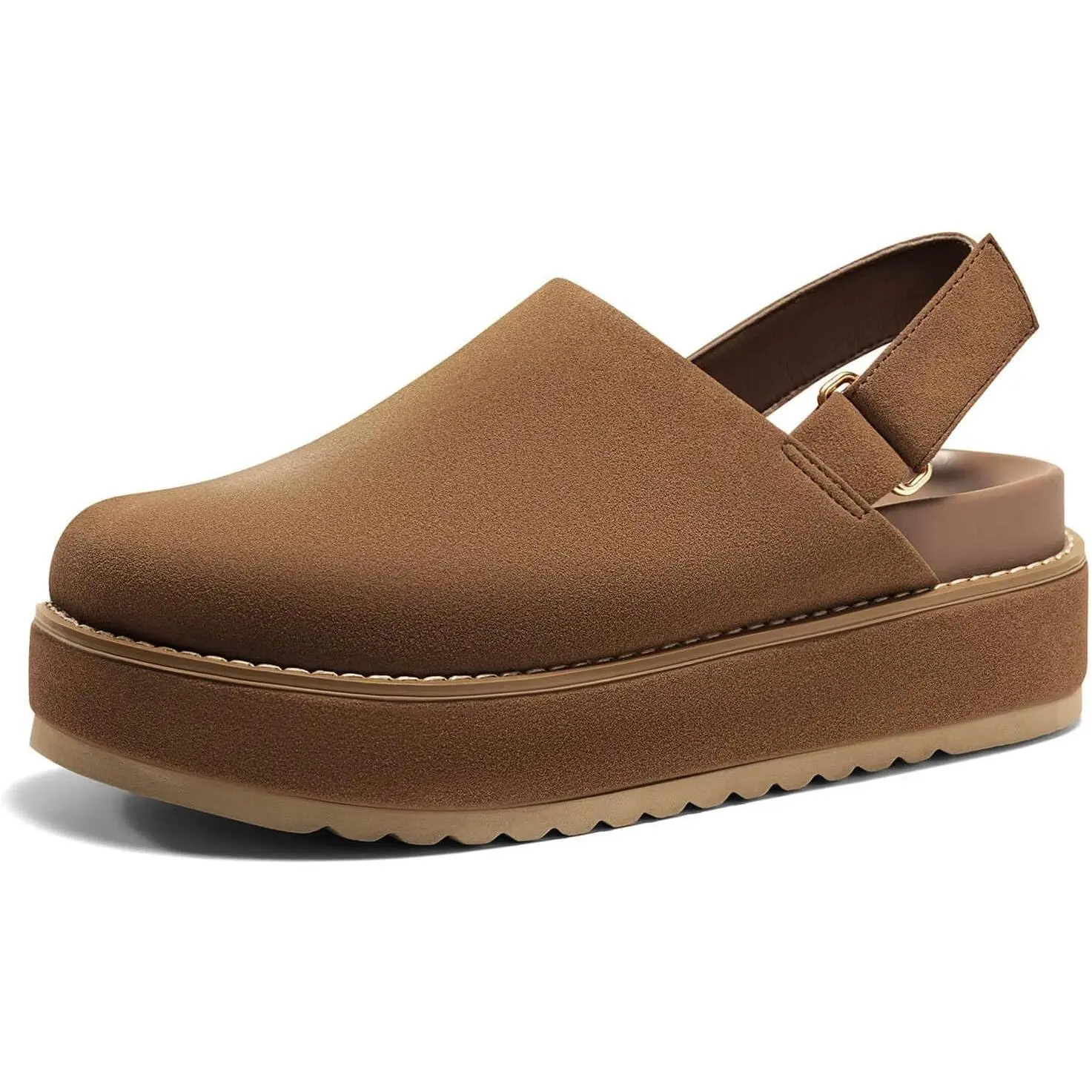 Women's Casual Block Heel Platform Clogs - Slip-On Design with Adjustable Strap, Comfortable for Fall Wear, Casual Clogs, Slip On Clogs