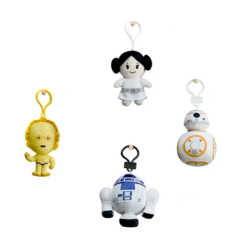 [Back To School] Star Wars Series Plush Pendant - Soft Fluffy Portable Bag Charm, Backpack Key Ornament, Random Assorted Cartoon Character Collectible Surprise Gift For Star Wars Fans, Kids #Summervibes