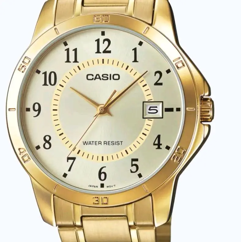 MTP-v004G-9B   Brand New Casio All Gold stainless Steel Men's s Classic Watch
