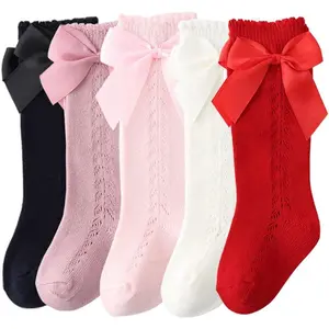 Baby Girl Knee-High Socks Toddlers Bow Stockings Newborn Infant Non-Slip Sock