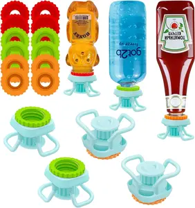 Summervibes Bottle Emptying Cap Kit, 2 Pack / 4 Pack Lotion Bottle Caps to Invert Bottles for Bathroom, Zero Waste Flip Upside Down Bottles Saver to Get The Last Drop of Shampoos Lotions Body Wash