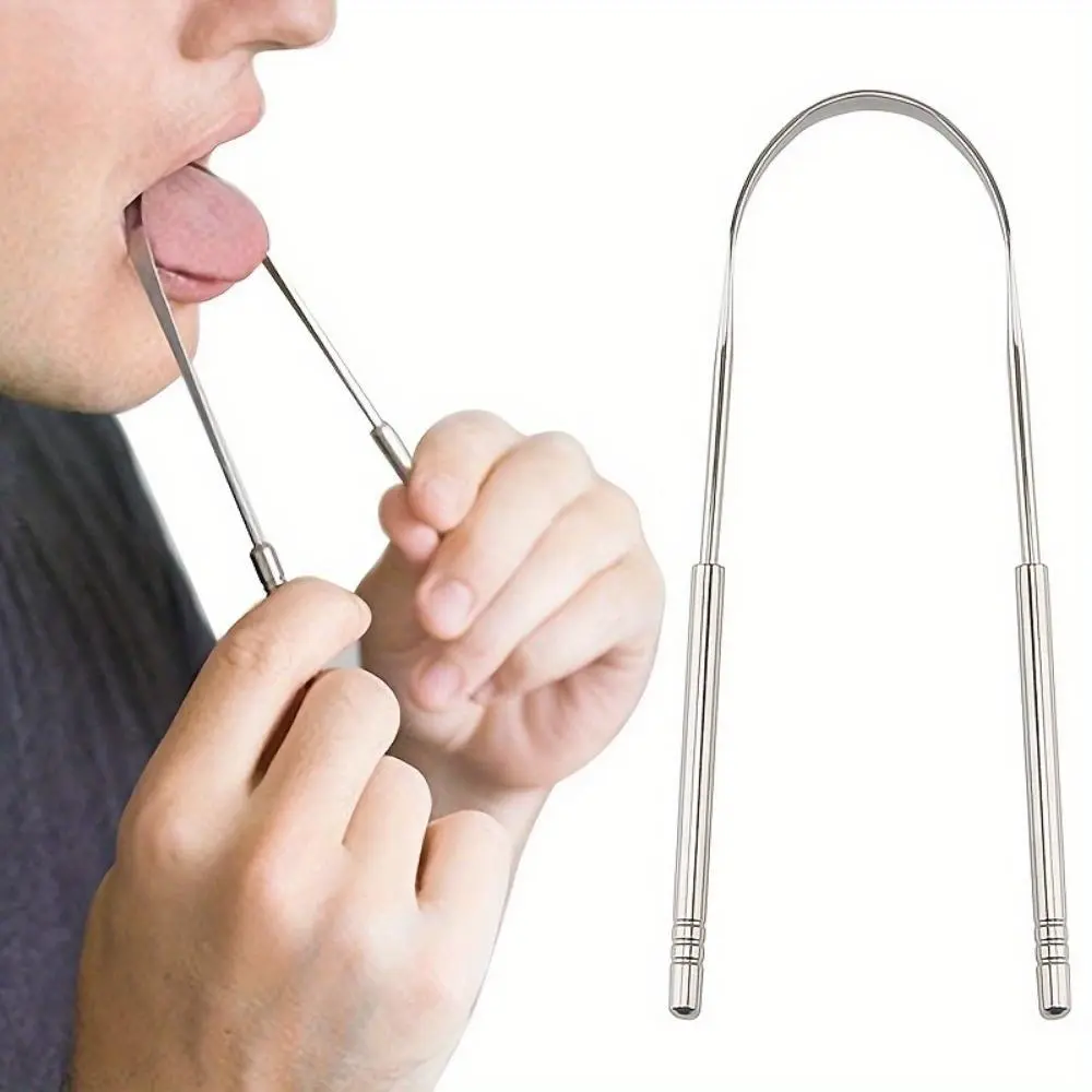 1pc U-Shaped Tongue Cleaner Tongue Sc Stainless Steel Oral Cleaning Tongue Brush, Personal Care Christmas Gift